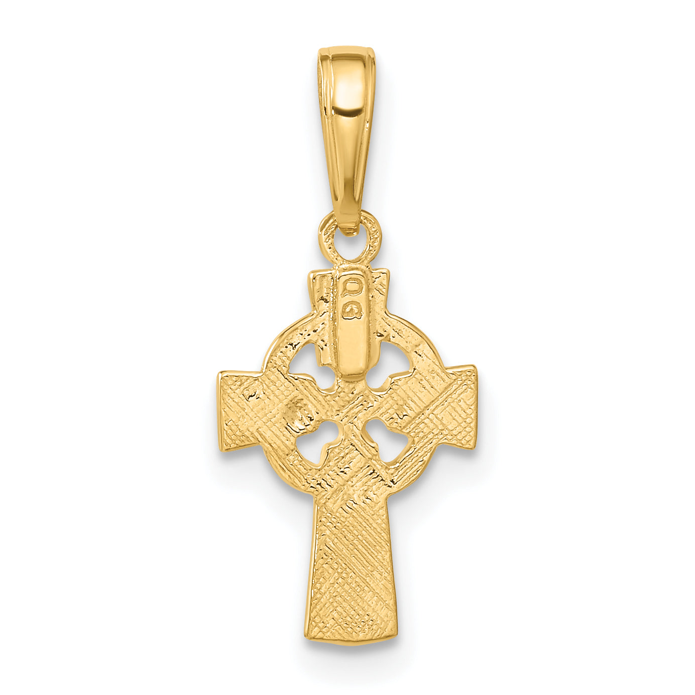10K None Celtic Cross w/Eternity Circle Pendant - view 3