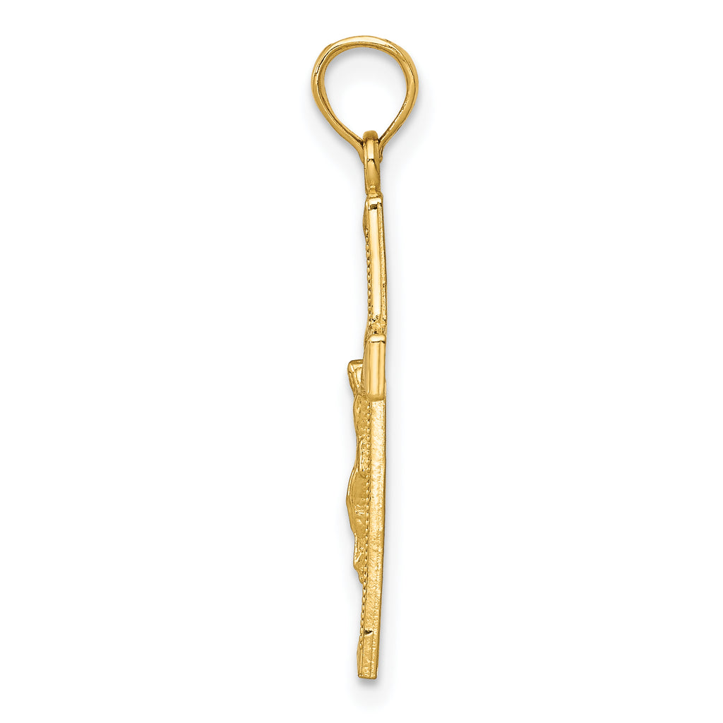 10K None Crucifix Pendant - view 2