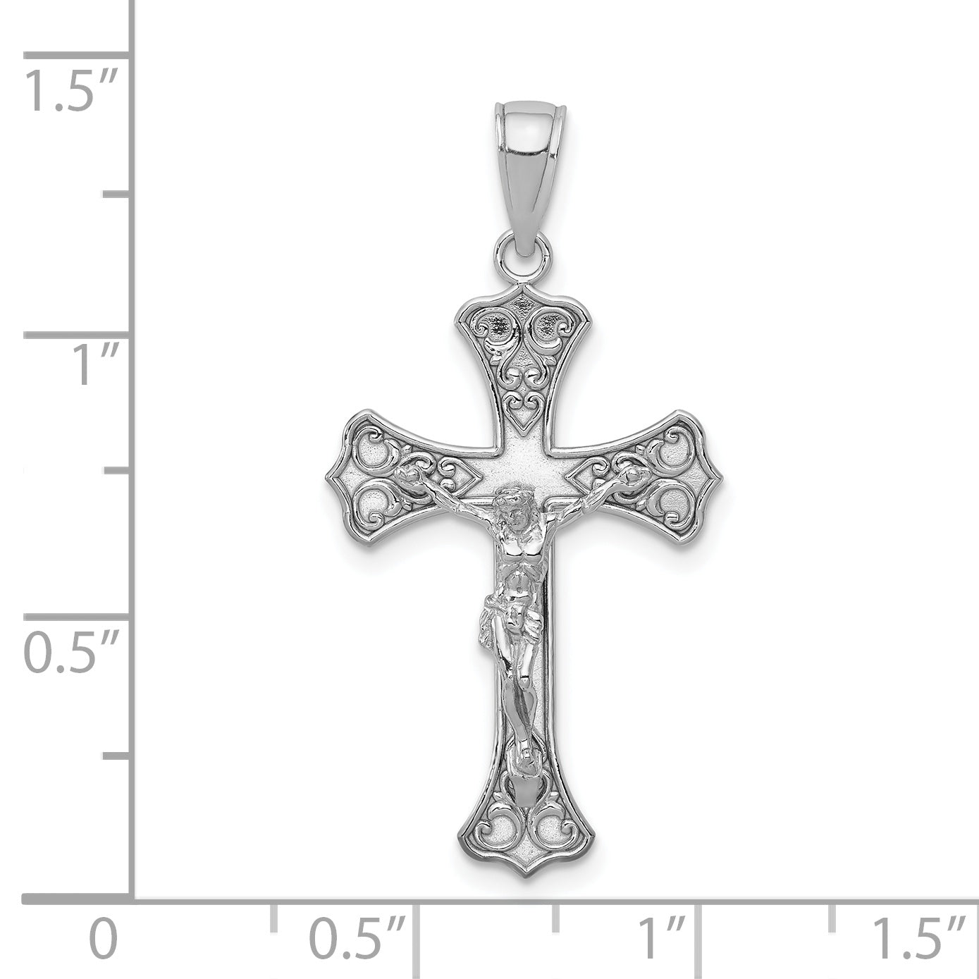 10K White Gold Crucifix Pendant Secondary image