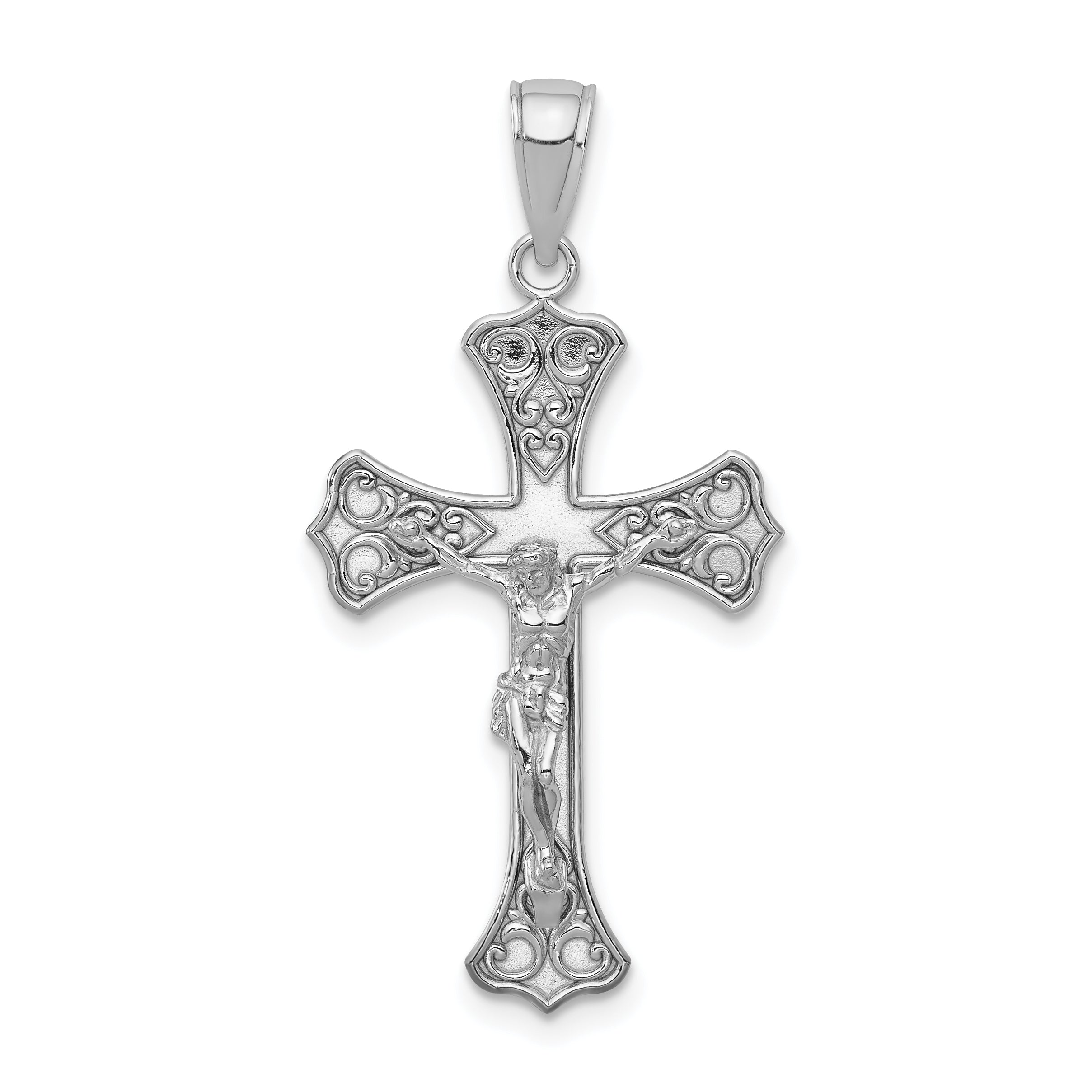 10K White Gold Crucifix Pendant Main image