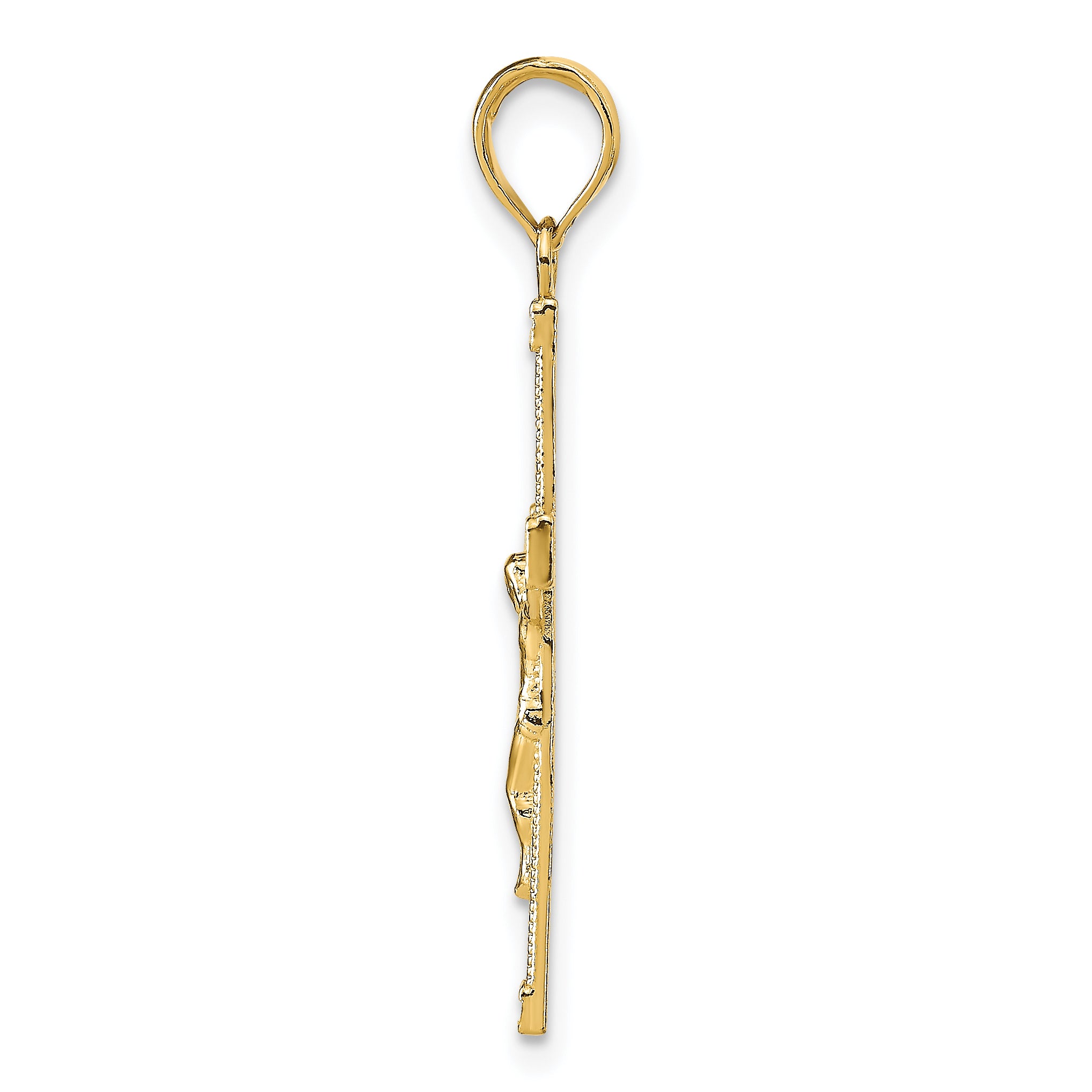 10K Diamond-cut Fancy Tipped Crucifix Pendant Secondary image