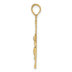 10K Diamond-cut Fancy Tipped Crucifix Pendant