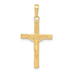 10K Diamond-cut Fancy Tipped Crucifix Pendant