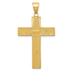 10K Textured Crucifix Latin Cross Pendant