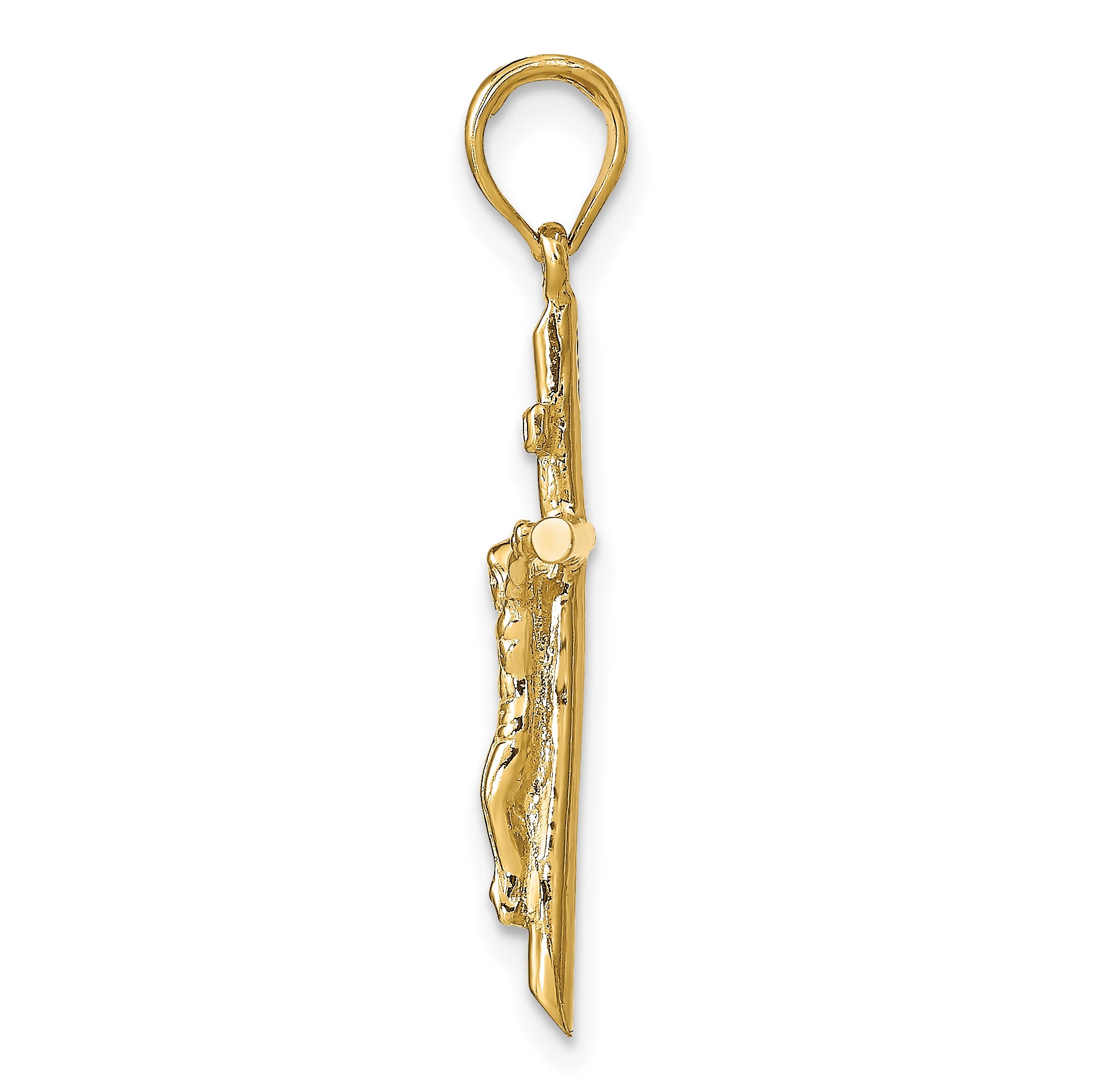 10K Stick Style Crucifix Pendant Secondary image