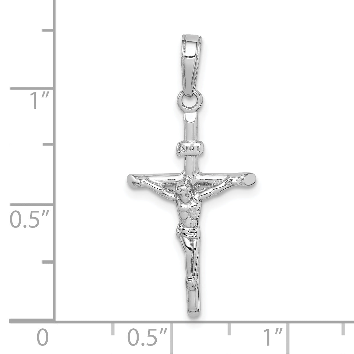 10K White Gold Stick Style Crucifix Pendant