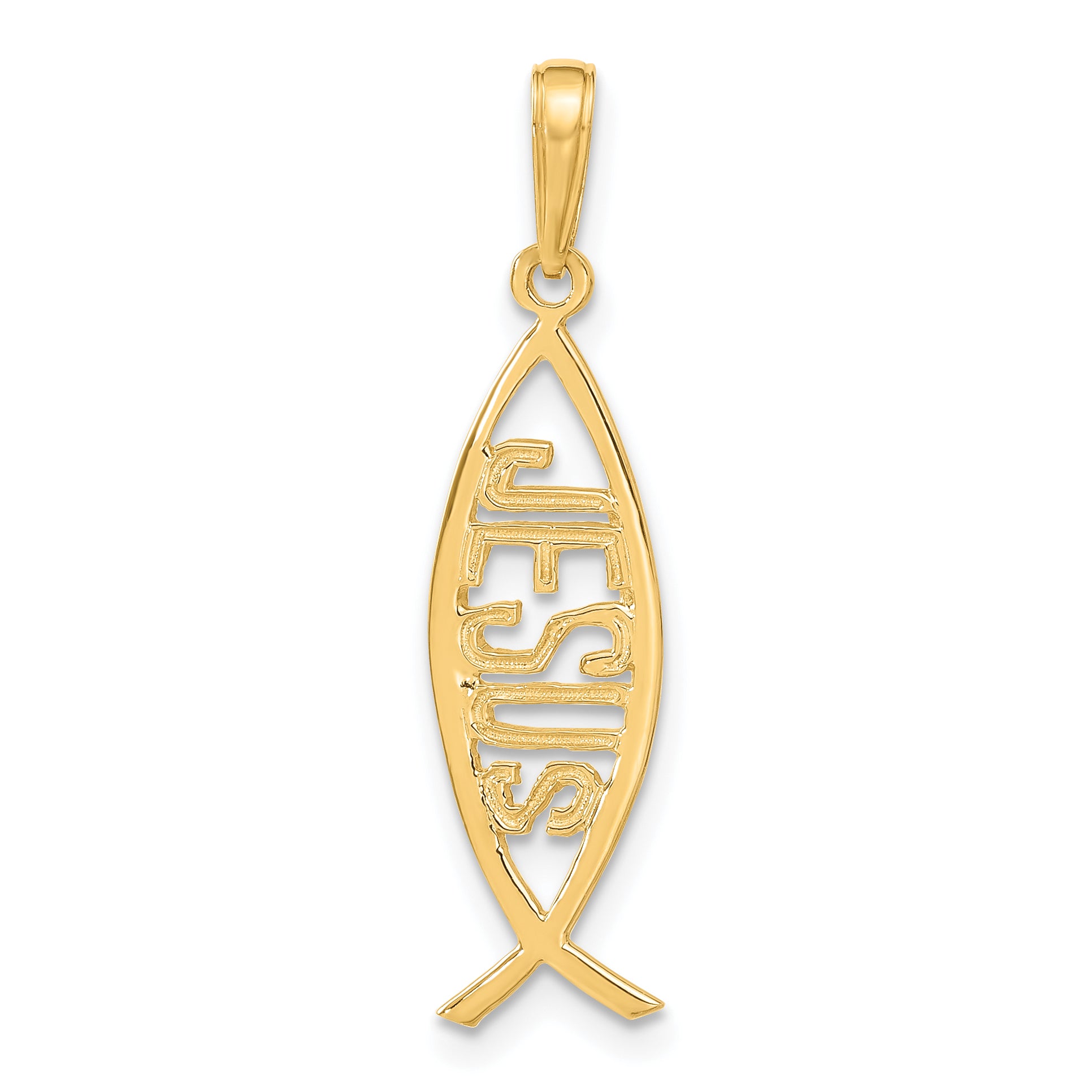 10K Ichthus Fish With JESUS Pendant Main image