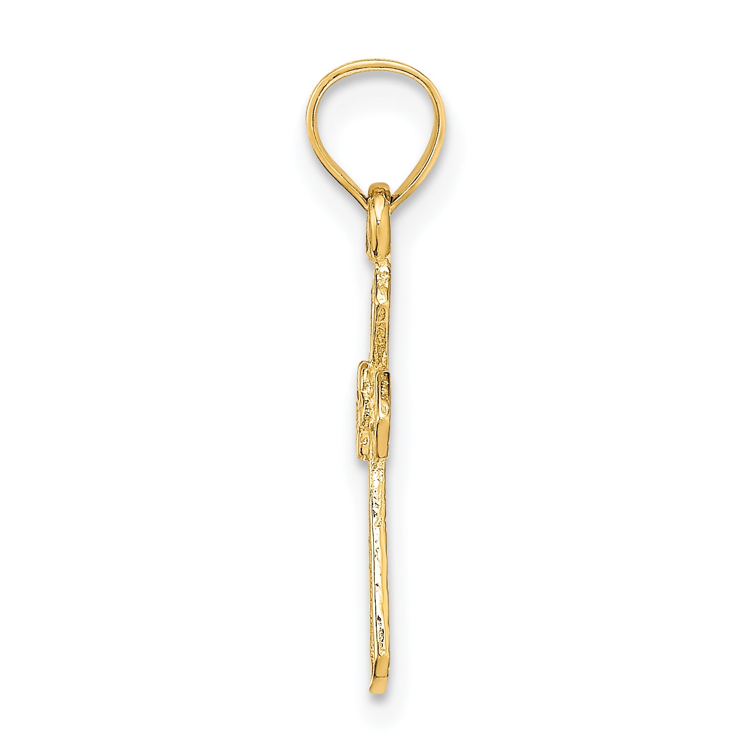 10K Small Cross w/Flower Charm Secondary image