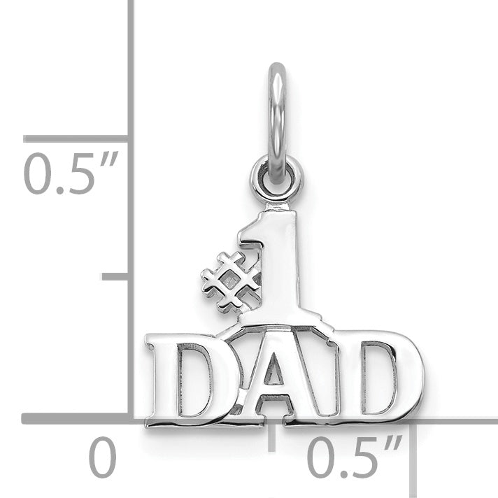 10k White Gold #1 Dad Charm Secondary image