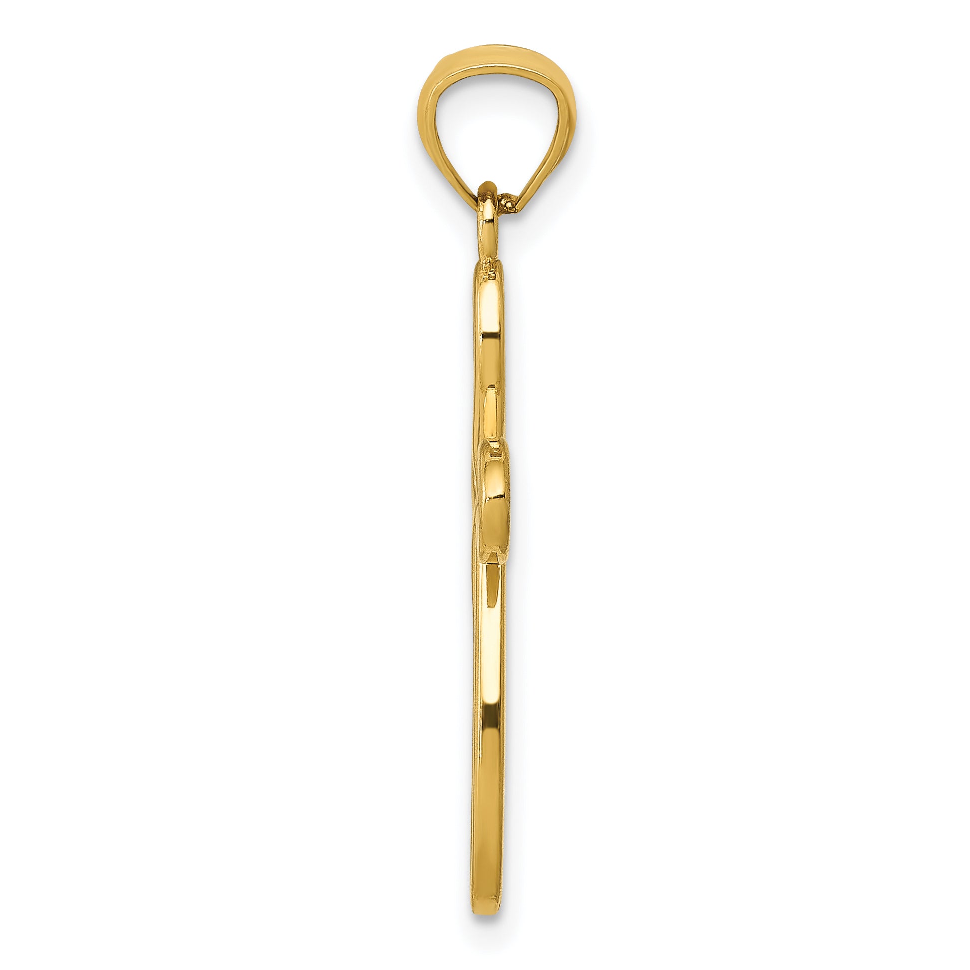 10k Yellow Gold Ribbon Cross Pendant Secondary image