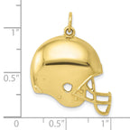 10k Polished Football Helmet Pendant