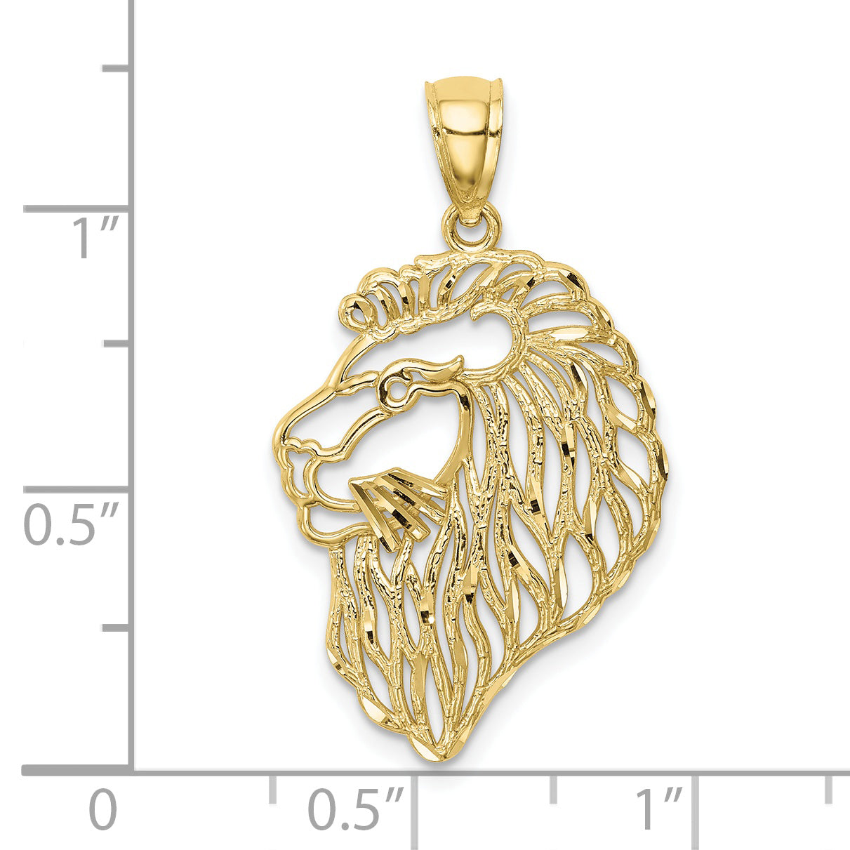 10K Diamond-Cut Lion Profile Pendant Secondary image