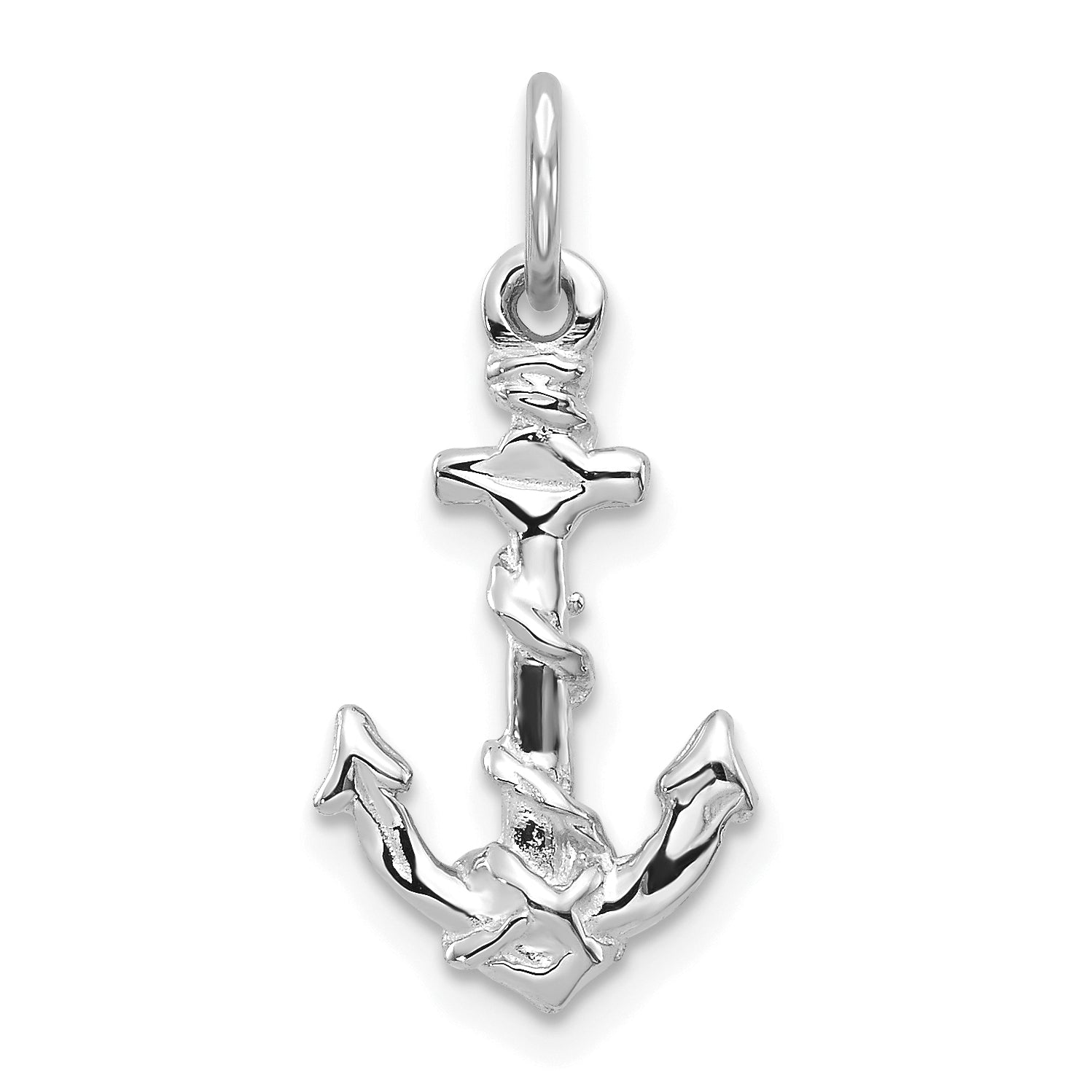 10k White Gold Anchor Pendant Main image