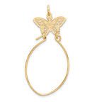 10K None Filigree Butterfly Charm Holder - view 4