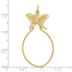 10K None Filigree Butterfly Charm Holder - view 3
