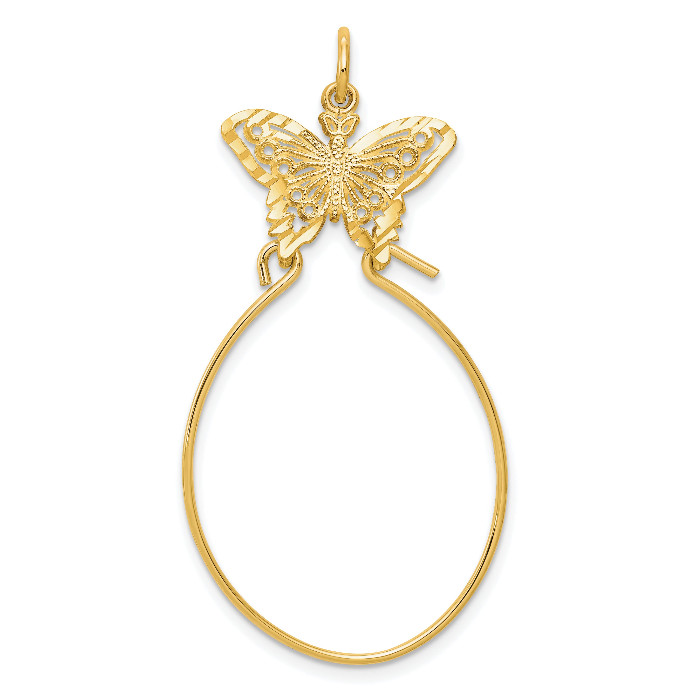 10K None Filigree Butterfly Charm Holder Main image