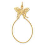 10K None Filigree Butterfly Charm Holder