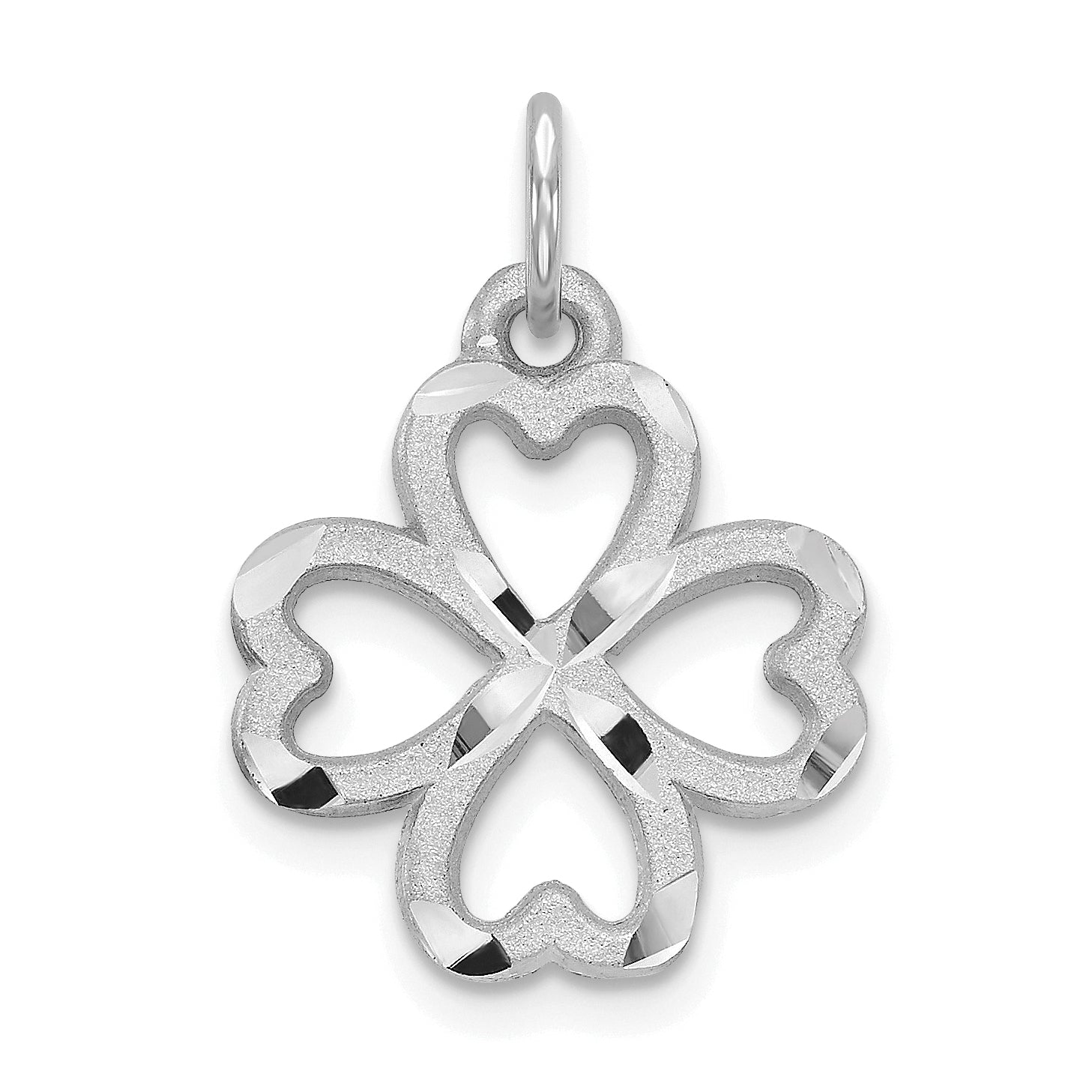 10k White Gold 4-Leaf Clover Pendant Main image