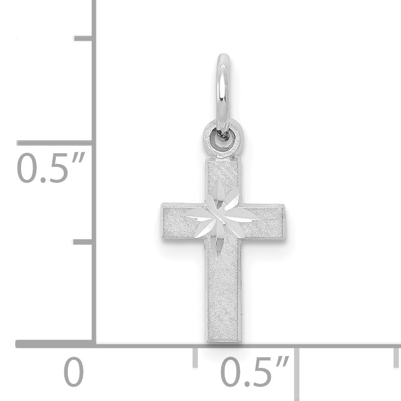 10k White Gold Cross Charm Secondary image