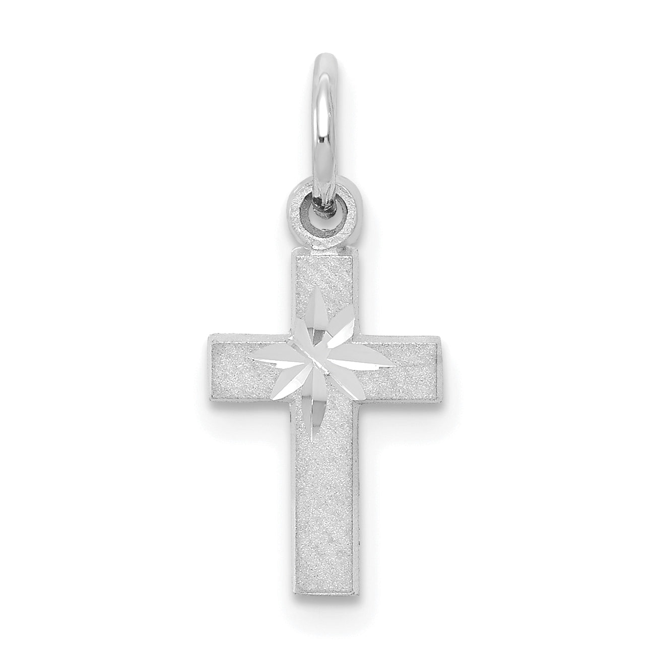 10k White Gold Cross Charm Main image