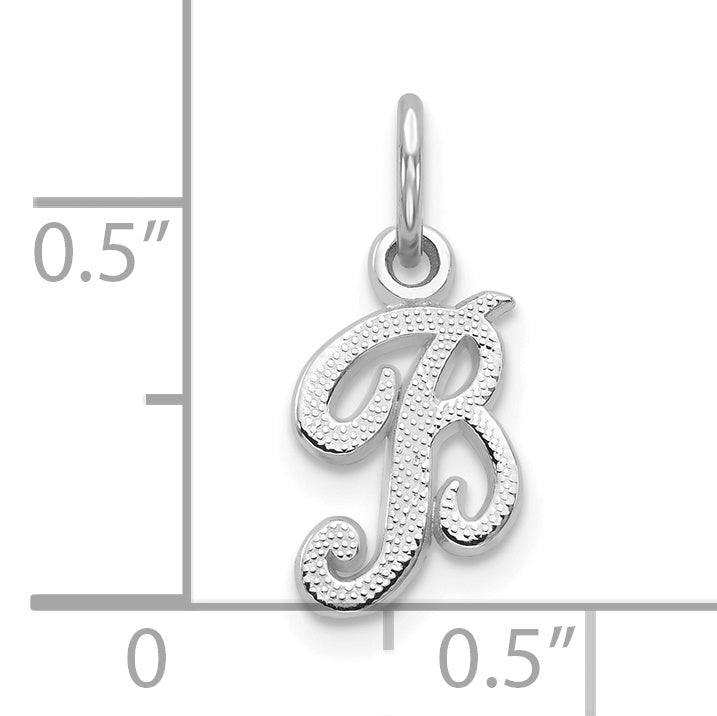 10k White Gold Initial B Charm Secondary image
