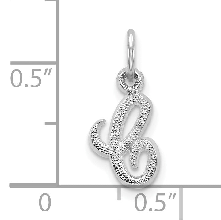 10k White Gold Initial C Charm Secondary image