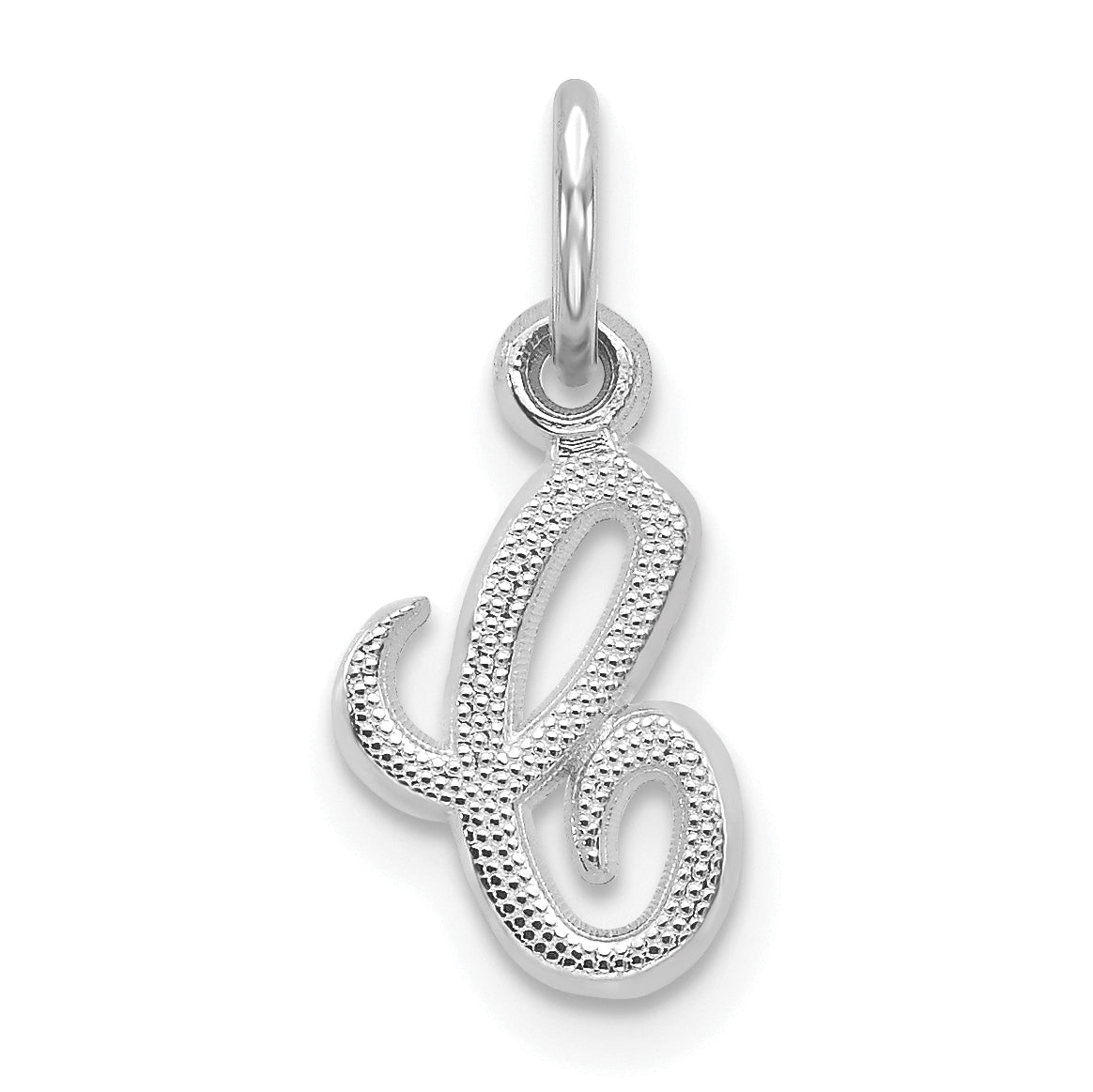 10k White Gold Initial C Charm Main image