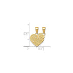 Big Sis Lil Sis Break-Apart Heart Charm in 14K Yellow Gold - Sophia Jewelers