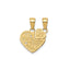 Big Sis Lil Sis Break-Apart Heart Charm in 14K Yellow Gold - Sophia Jewelers