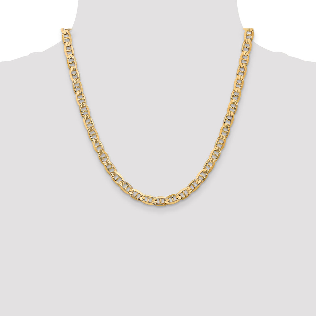 10K None 6.25mm Anchor Chain Necklace - view 4