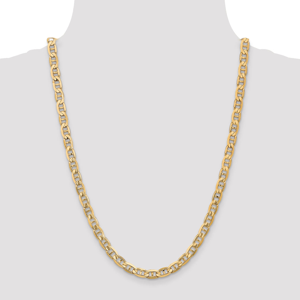 10K None 6.25mm Anchor Chain Necklace - view 4