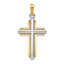 10k Two-tone Cross Pendant