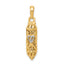 10k & Rhodium Mezuzah With Shin Charm