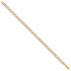 10KY Solid Double Link Charm Bracelet