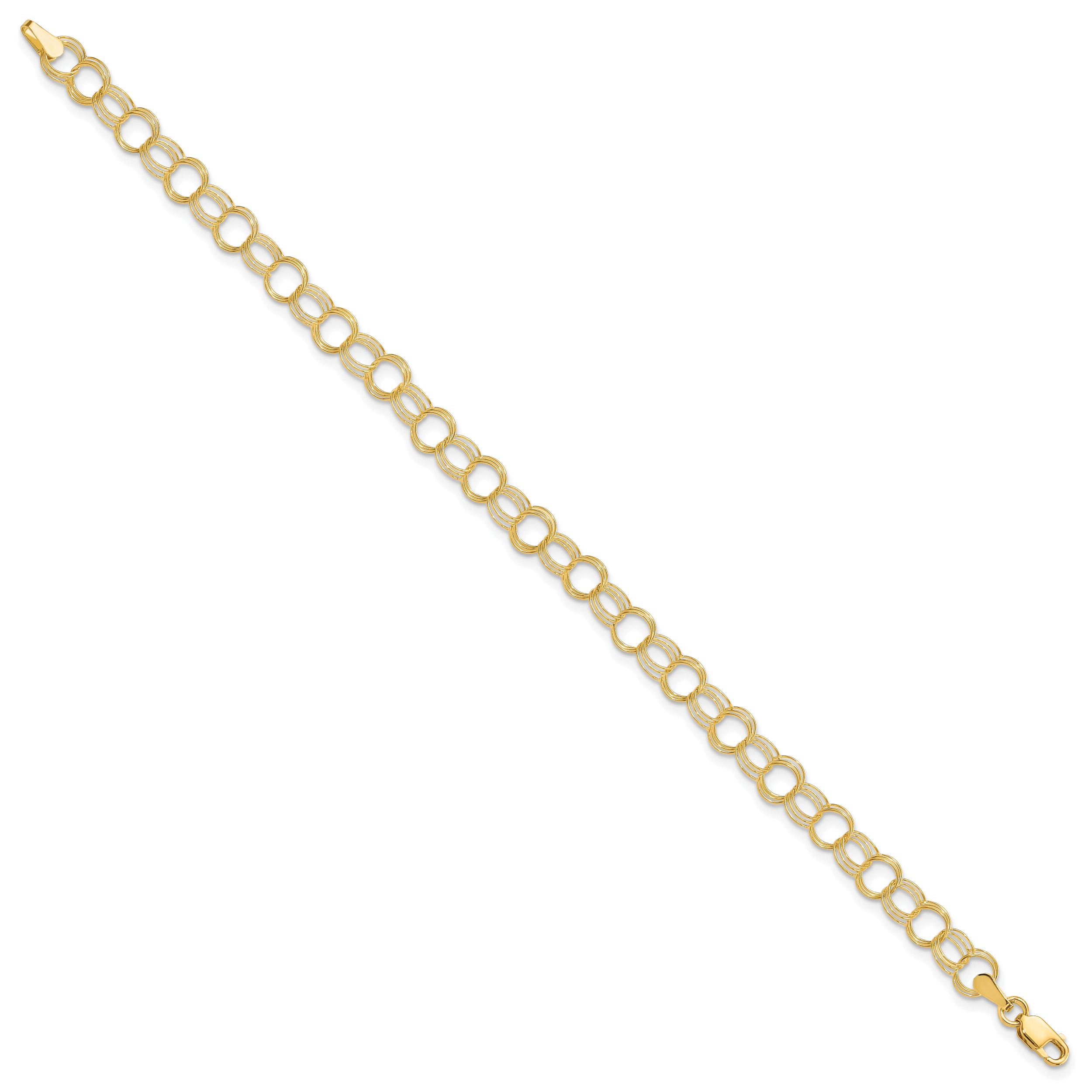 10k Triple Link Charm Bracelet Secondary image