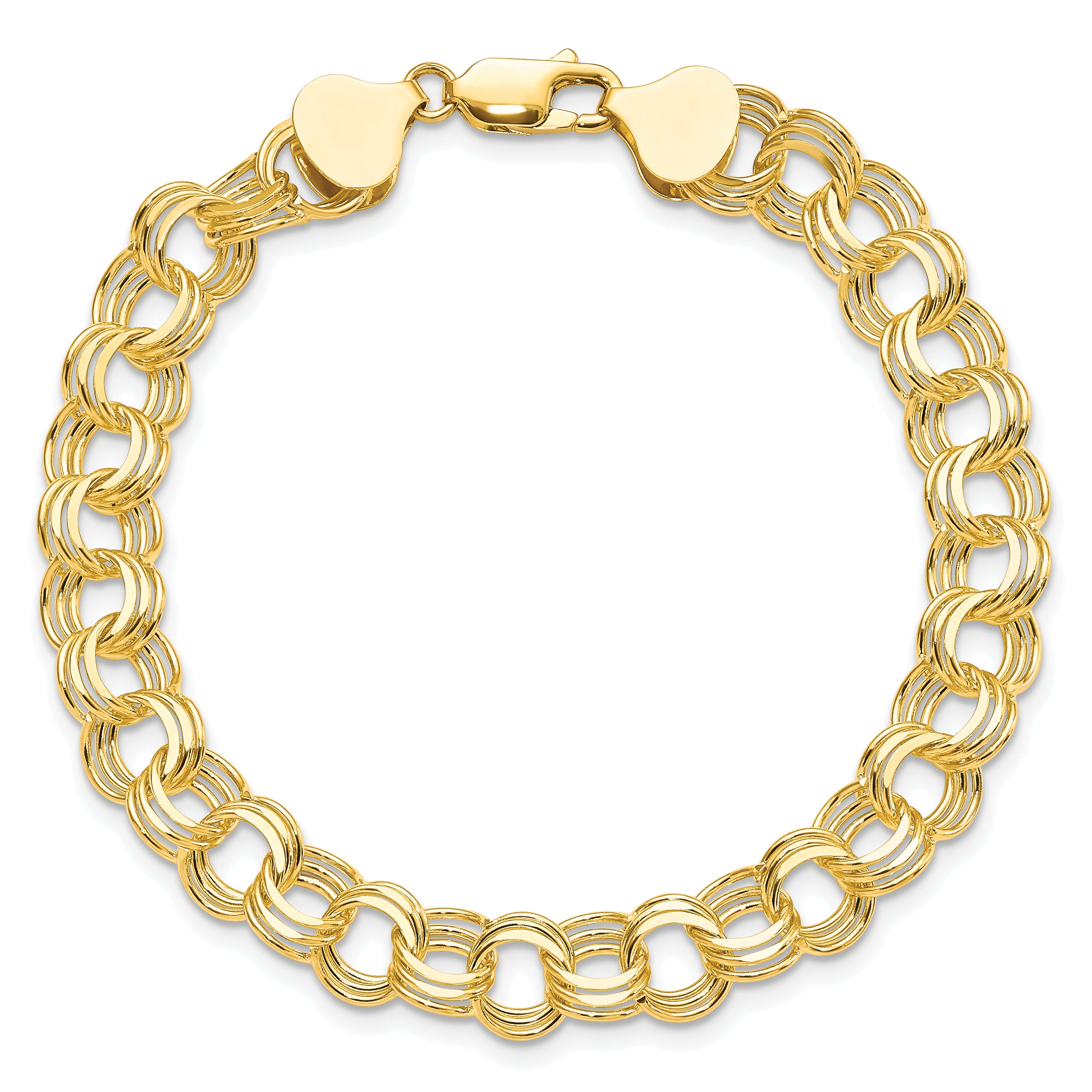 10k Triple Link Charm Bracelet