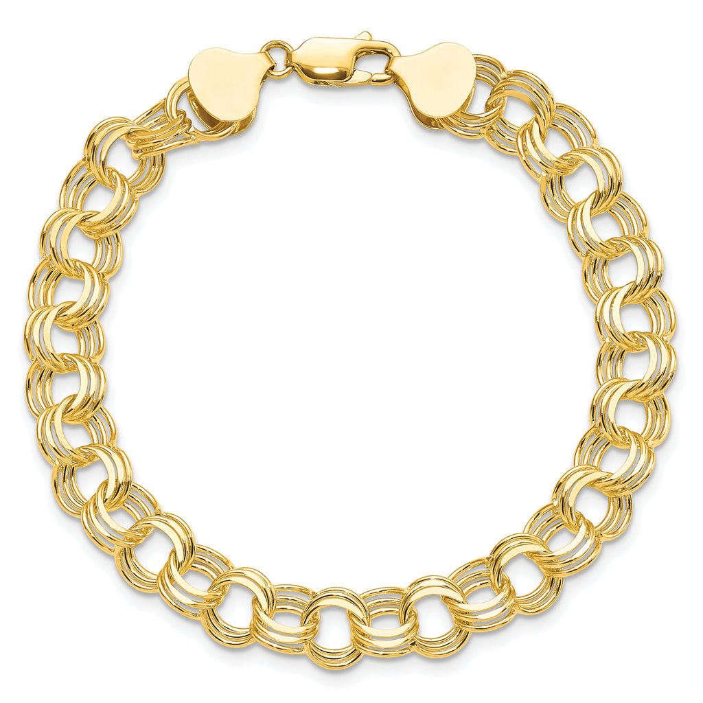 10k Triple Link Charm Bracelet