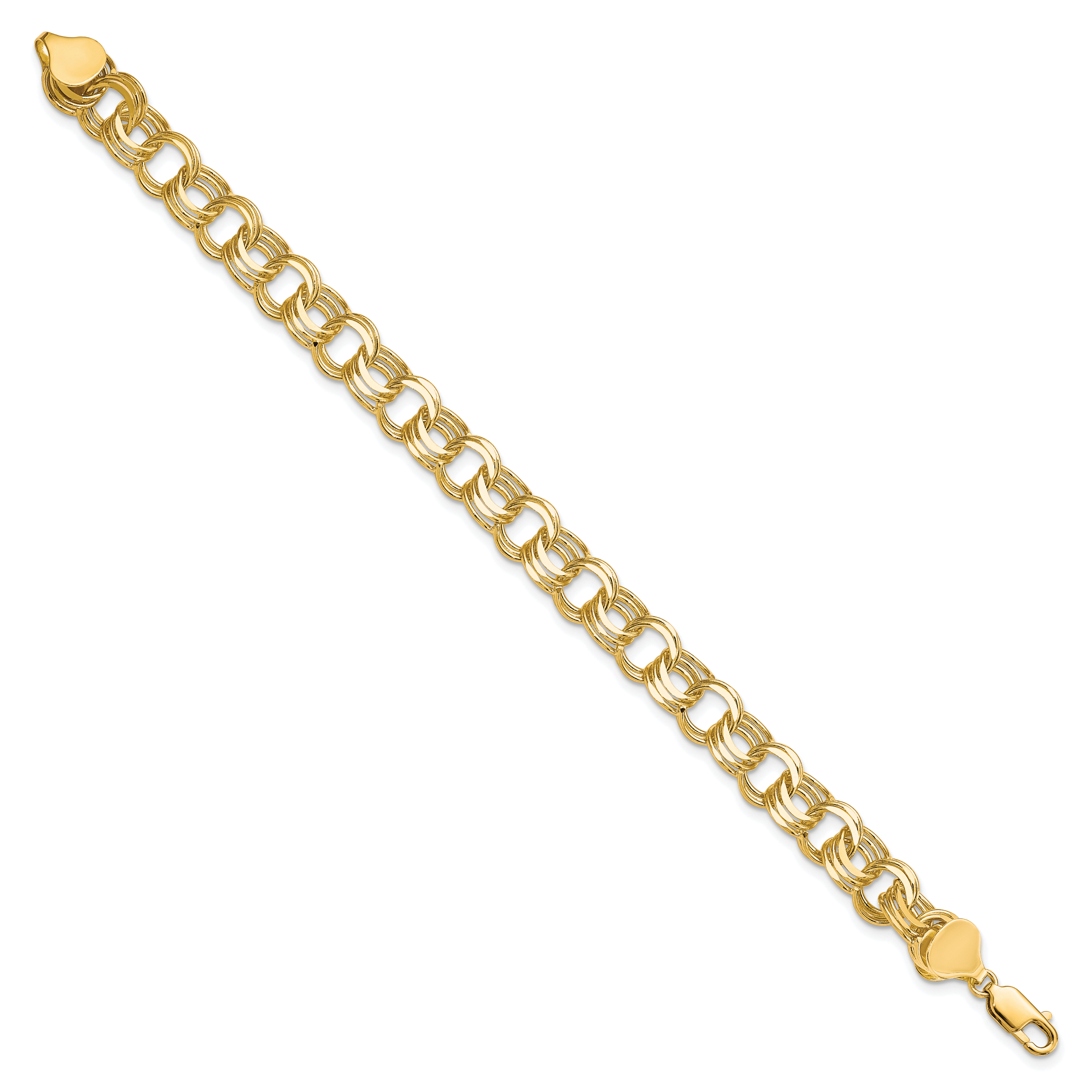 10k Triple Link Charm Bracelet Secondary image