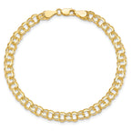 10k Solid Double Link Charm Bracelet