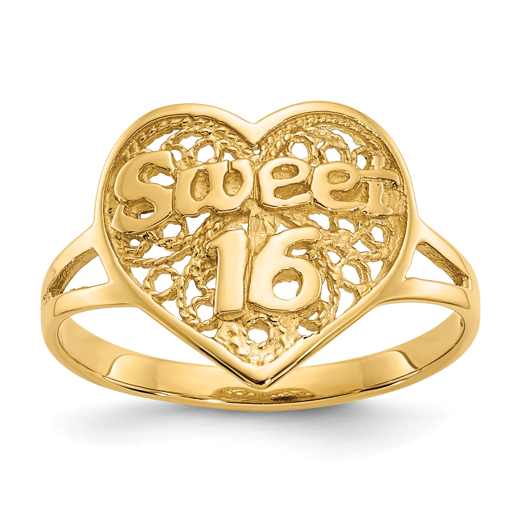 10K Sweet 16 Heart Ring Main image