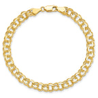10KY Solid Double Link Charm Bracelet