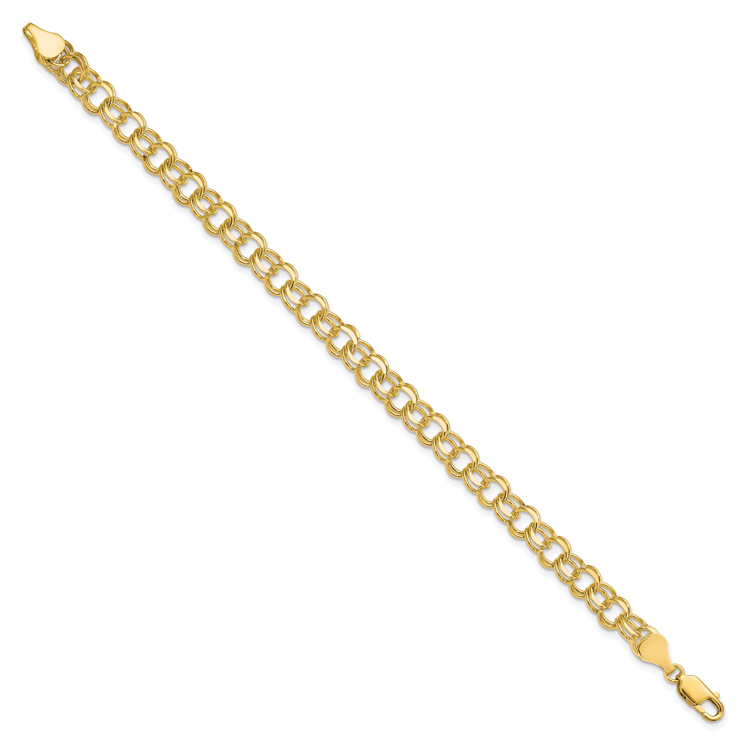 10k Solid Double Link Charm Bracelet Secondary image
