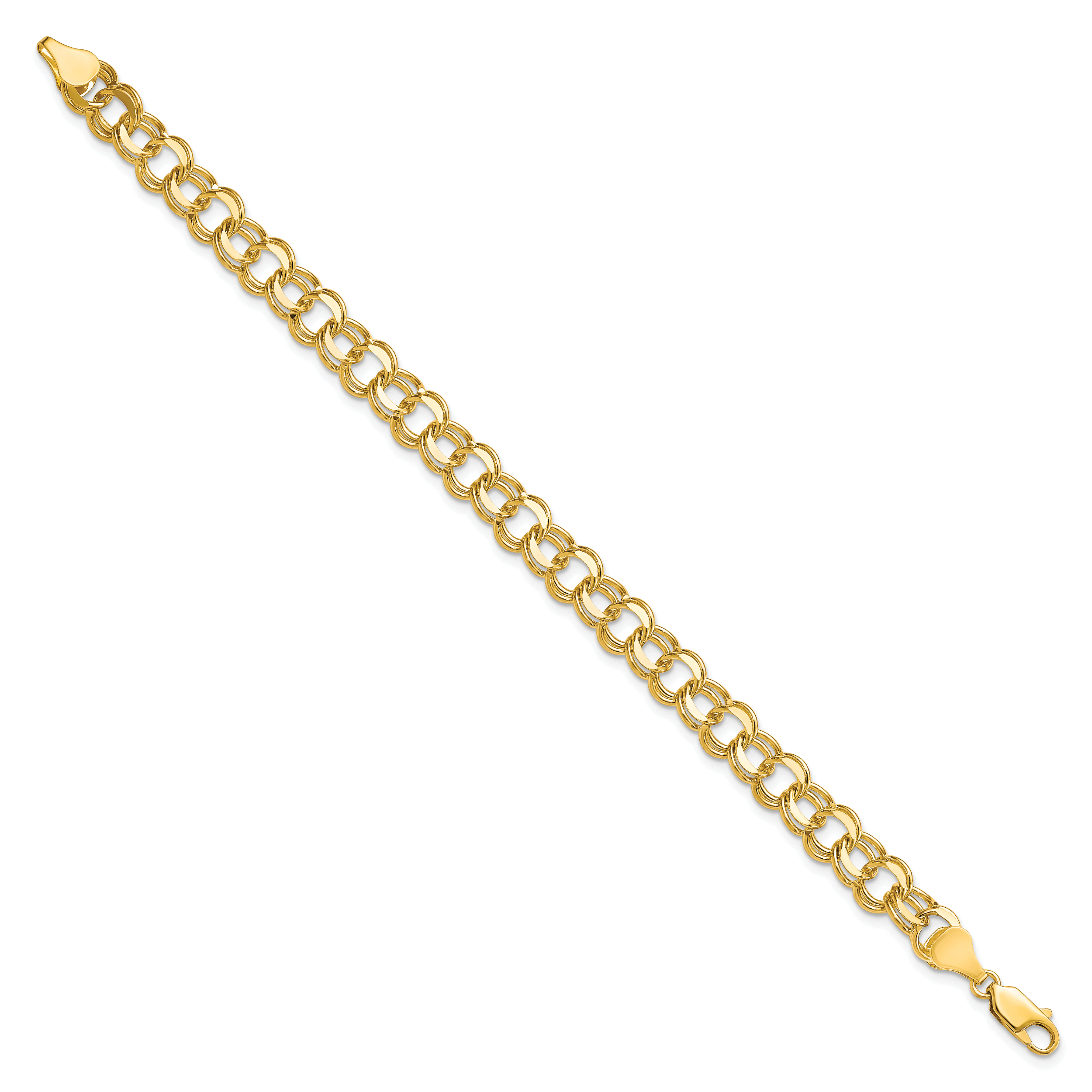 10k Solid Double Link Charm Bracelet Secondary image