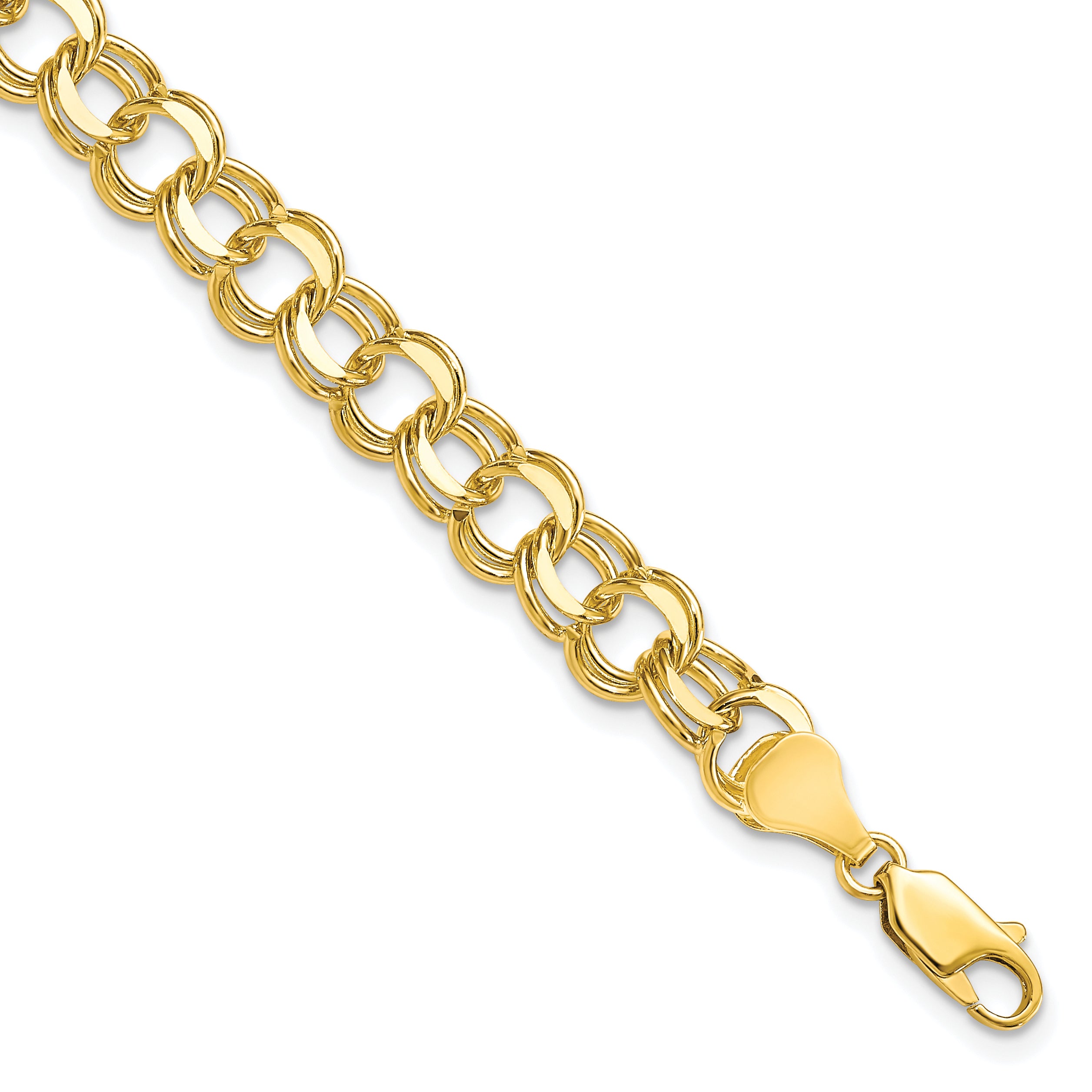 10k Solid Double Link Charm Bracelet Main image