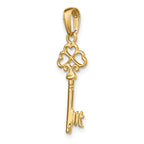 10K None Polished 3-D Hearts Key Charm - view 5