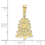 10K Polished Christmas Tree Pendant