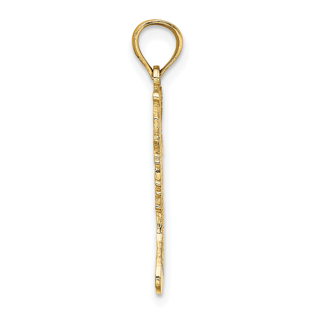 10K Polished Christmas Stocking Pendant