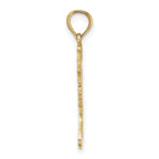 10K Polished Christmas Stocking Pendant