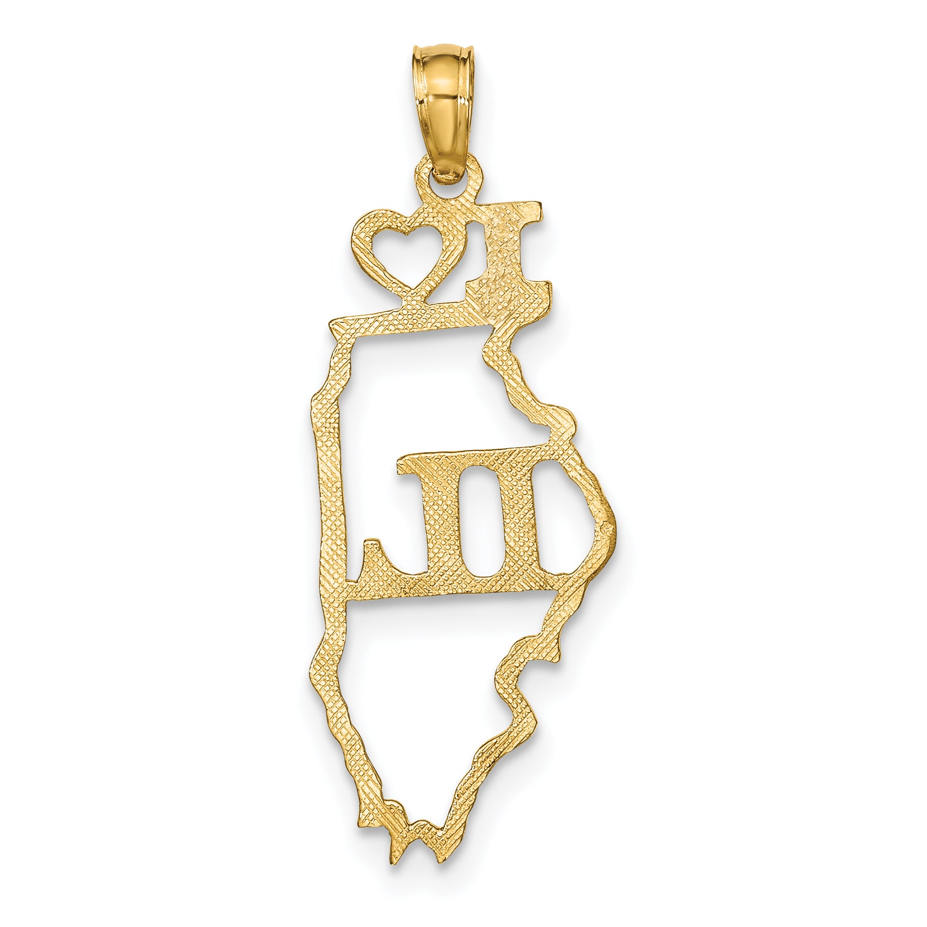 10K Solid Illinois State Pendant
