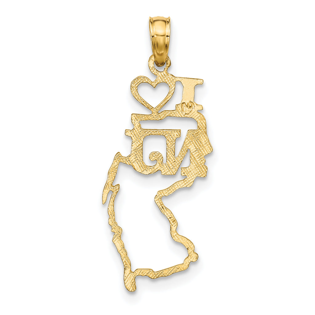 10K Solid New Jersey State Pendant